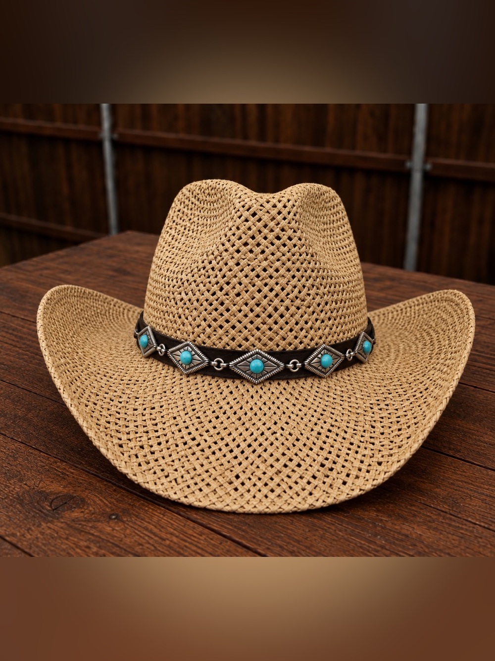 C.C Cowboy Hat with Turquoise Concho Band